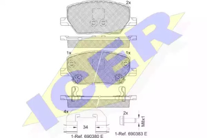 Set plăcuțe frână, frână pe disc