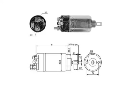 Contactor, electromotor