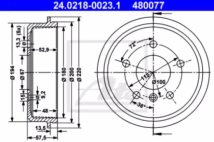 TAMBUR DE FRANA MERCEDES W168 1,4-1,6/1,7 CDI 97-04