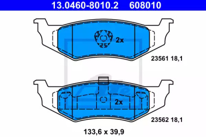 SET PLACUTE FRANA CHRYSLER NEON/PT CRUISER/STRATUS 1,6-2,4 95-10