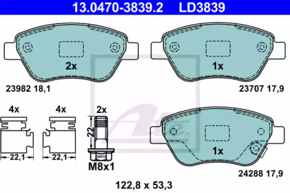 SET PLACUTE FRANA OPEL ADAM/CORSA 1,0-1,4 06- CERAMIC